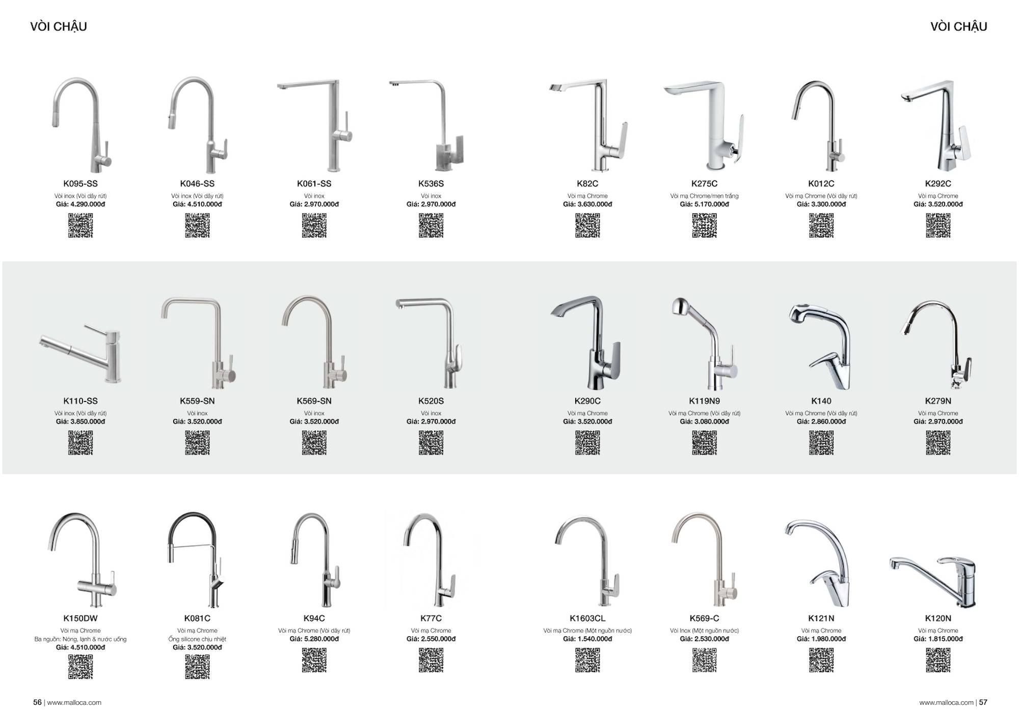 Thiết bị bếp MALLOCA Catalogue và Bảng giá mới nhất 2024 /Page 28